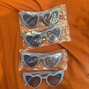Stylish Blue Heart-Shaped Sunglasses